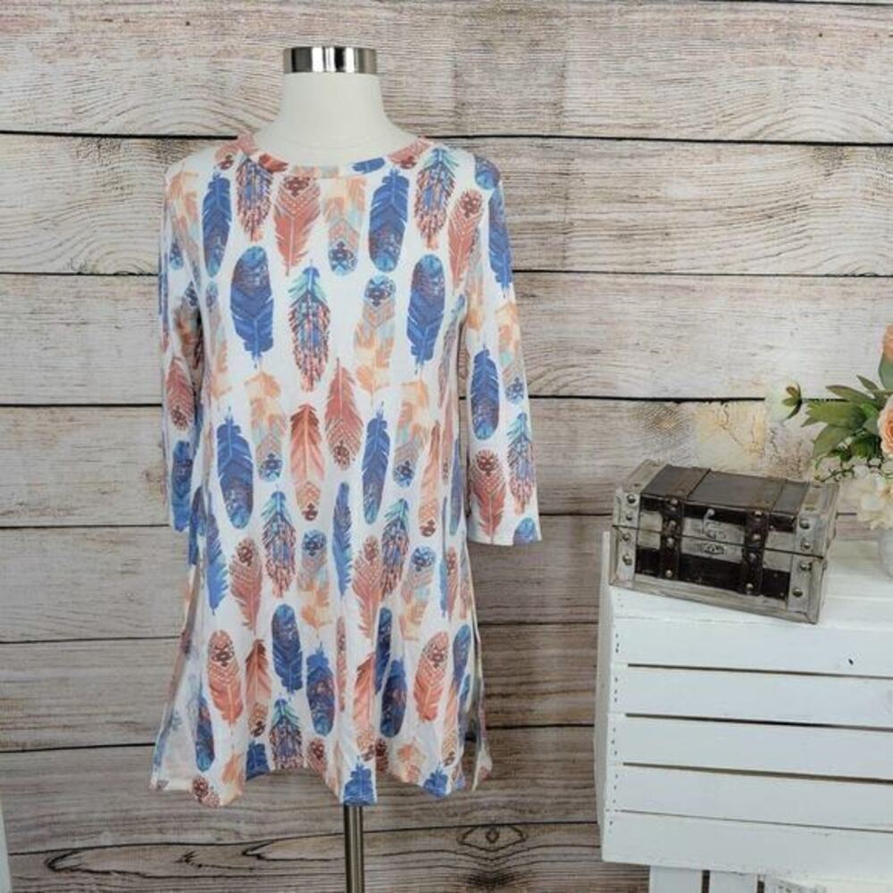 5/$25 My Amelia James Feather Boho Tunic Size‎ Extra Small